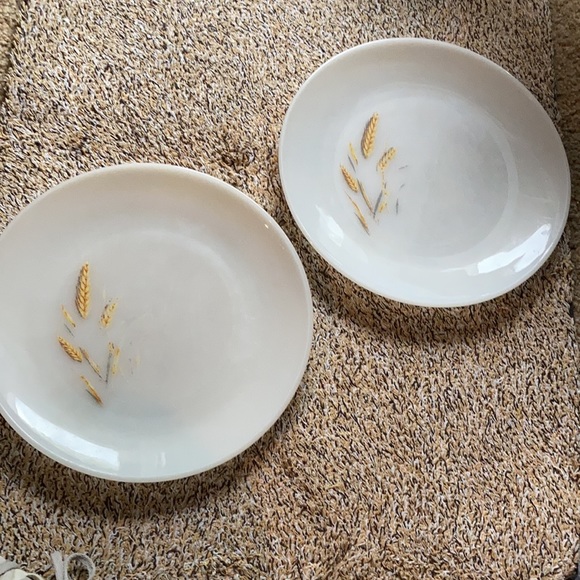 2 Vintage Fire King Oven Ware Wheat Dinner Plates - Picture 3 of 9